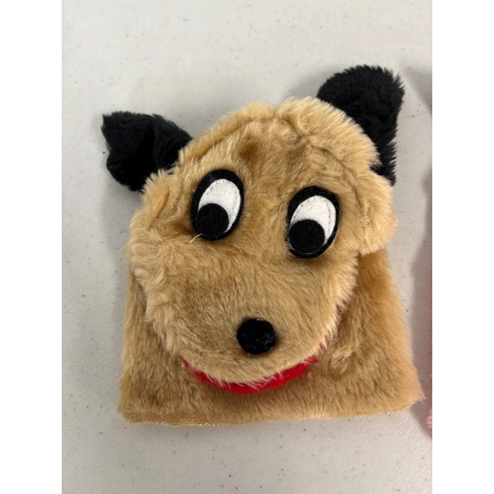 Vintage Sheram Puppets Inc Dog and Pig Plush Hand Puppets Faux Fur Made‎ in USA - Picture 3 of 5